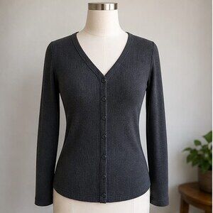 Charcoal Ruffle Blouse